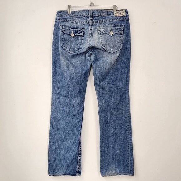 True Religion Billy Low Rise Straight Light Wash Denim Y2K 00s Made in USA Sz 32 - Picture 5 of 16